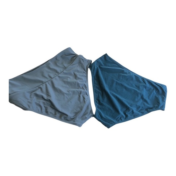 Unbranded Woman’s Bundle Of Two Blue Tone Bikini Bottoms Size L - Picture 2 of 10